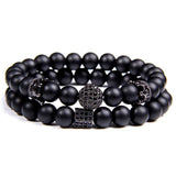 Bracelets Perles Homme Noires Mates en Pierre-Mon Bracelet Homme