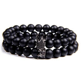 Bracelet Couronne noir mat