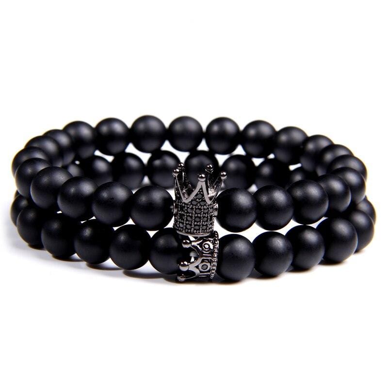 Bracelets Couronne Homme en Pierres Naturelles-Mon Bracelet Homme