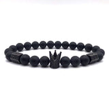 Bracelet Royal en Perle avec Couronne en Pierre-Mon Bracelet Homme