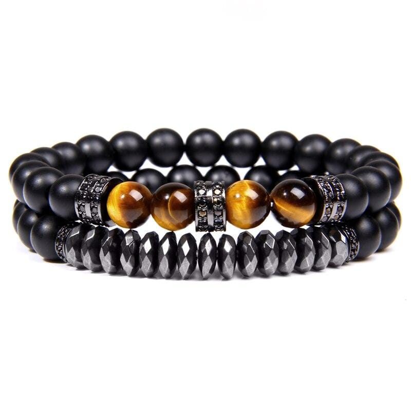 Bracelets Pierres Naturelles Duo Homme en Perles-Mon Bracelet Homme