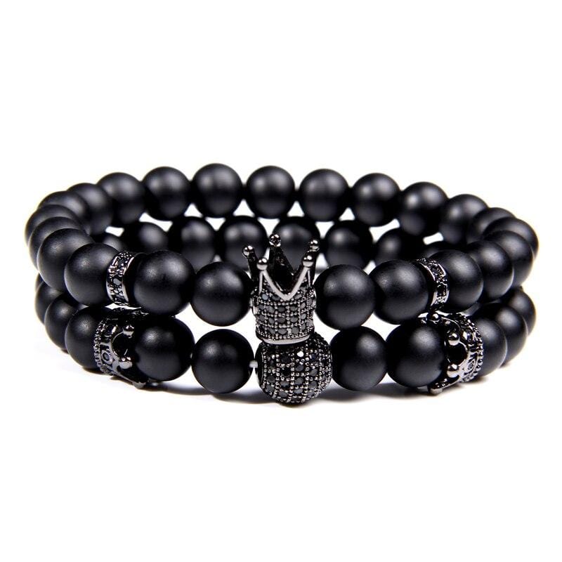 Bracelet Homme noir perles