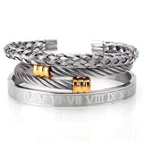 Bracelet Homme Luxe Acier et or
