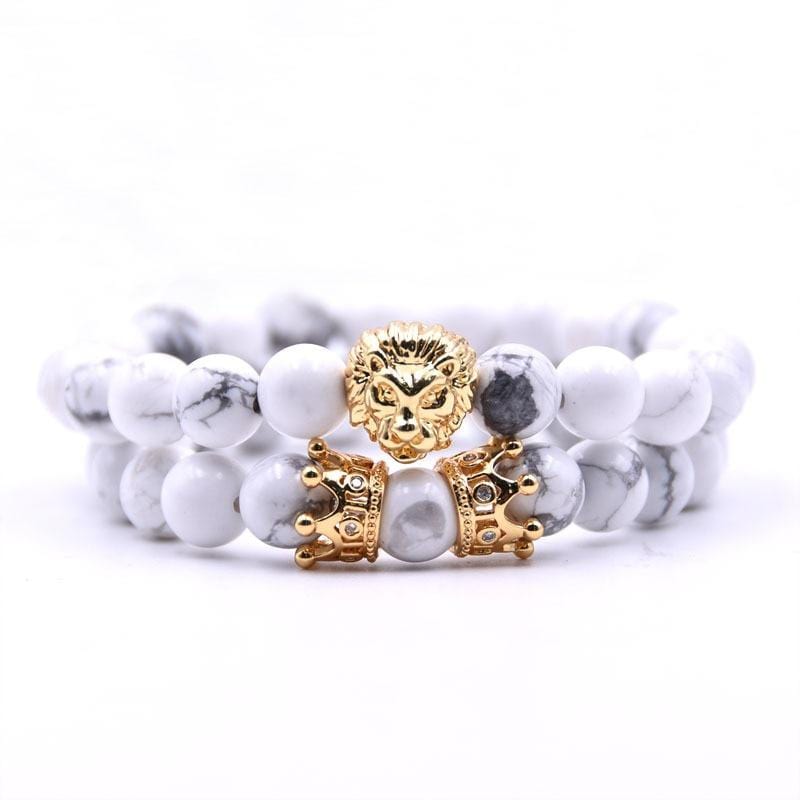 Bracelet Tête de Lion blanc