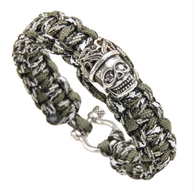 Bracelet Survie Crâne Vintage en Paracorde-Mon Bracelet Homme