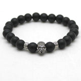 bracelet crâne perle noire
