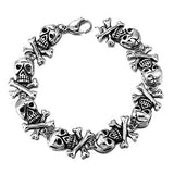 Bracelet Tête de Mort Pirate en Acier
