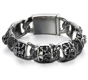 Bracelet Tête de Mort Grosse Chaîne en Acier | Mon Bracelet Homme