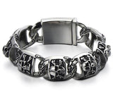 Bracelet Tête de Mort Grosse Chaîne en Acier | Mon Bracelet Homme