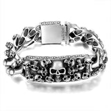 Bracelet Tête de Mort Gourmette Luxueuse en Argent-Mon Bracelet Homme