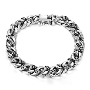Bracelet Tête De Mort en Argent Massif | Mon Bracelet Homme