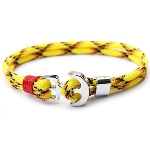 Bracelet Ancre Jaune en Corde-Mon Bracelet Homme
