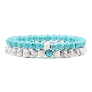 Bracelet Turquoise 6Mm En Perles Pour Homme-Mon Bracelet Homme
