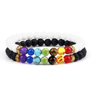 Ensemble De Bracelets 7 Chakras Pour Homme En Perles Griffin-Mon Bracelet Homme