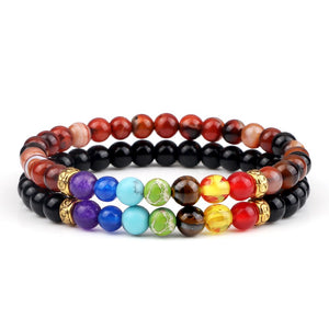 Ensemble De Bracelets 7 Chakras Pour Homme En Perles Kyrie-Mon Bracelet Homme