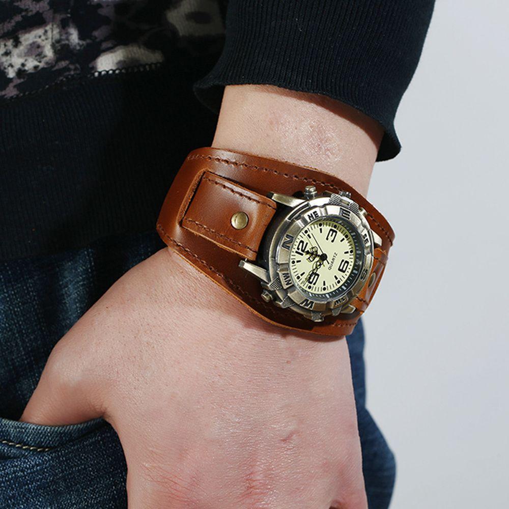 Montre Bracelet de Force Cuir Homme poignet