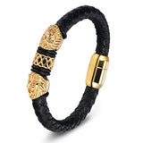 Bracelet Tressé Homme Luxe en Cuir