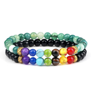 Ensemble De Bracelets 7 Chakras Pour Homme En Perles Luca-Mon Bracelet Homme