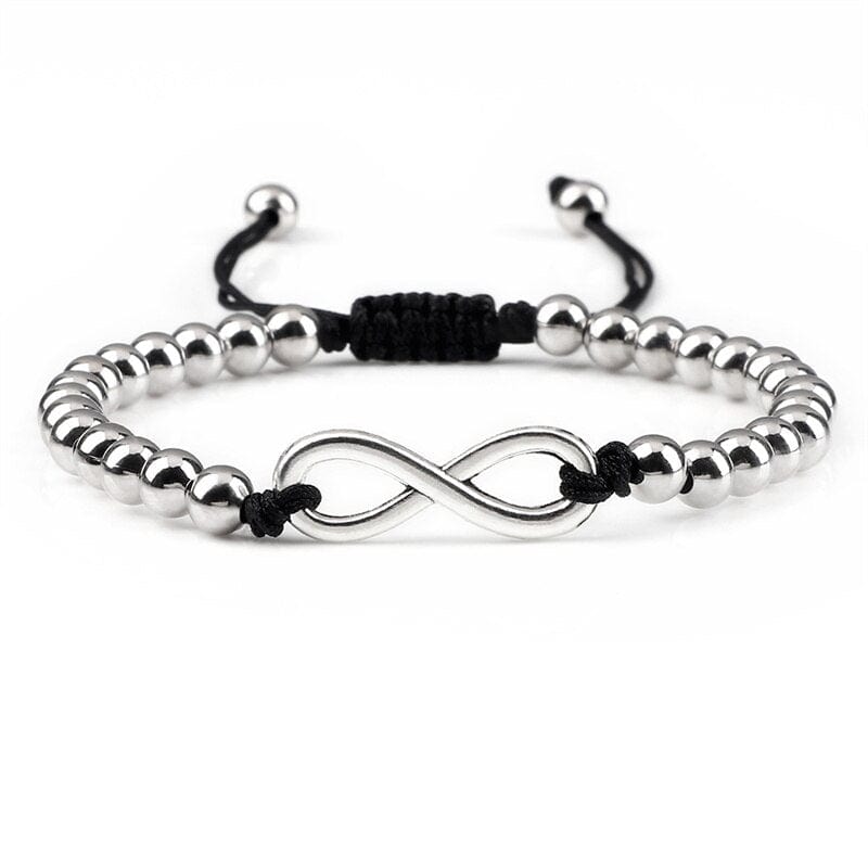 Bracelet Shamballa Argenté Signe Infini Homme-Mon Bracelet Homme