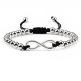 Bracelet Shamballa Argenté Signe Infini Homme