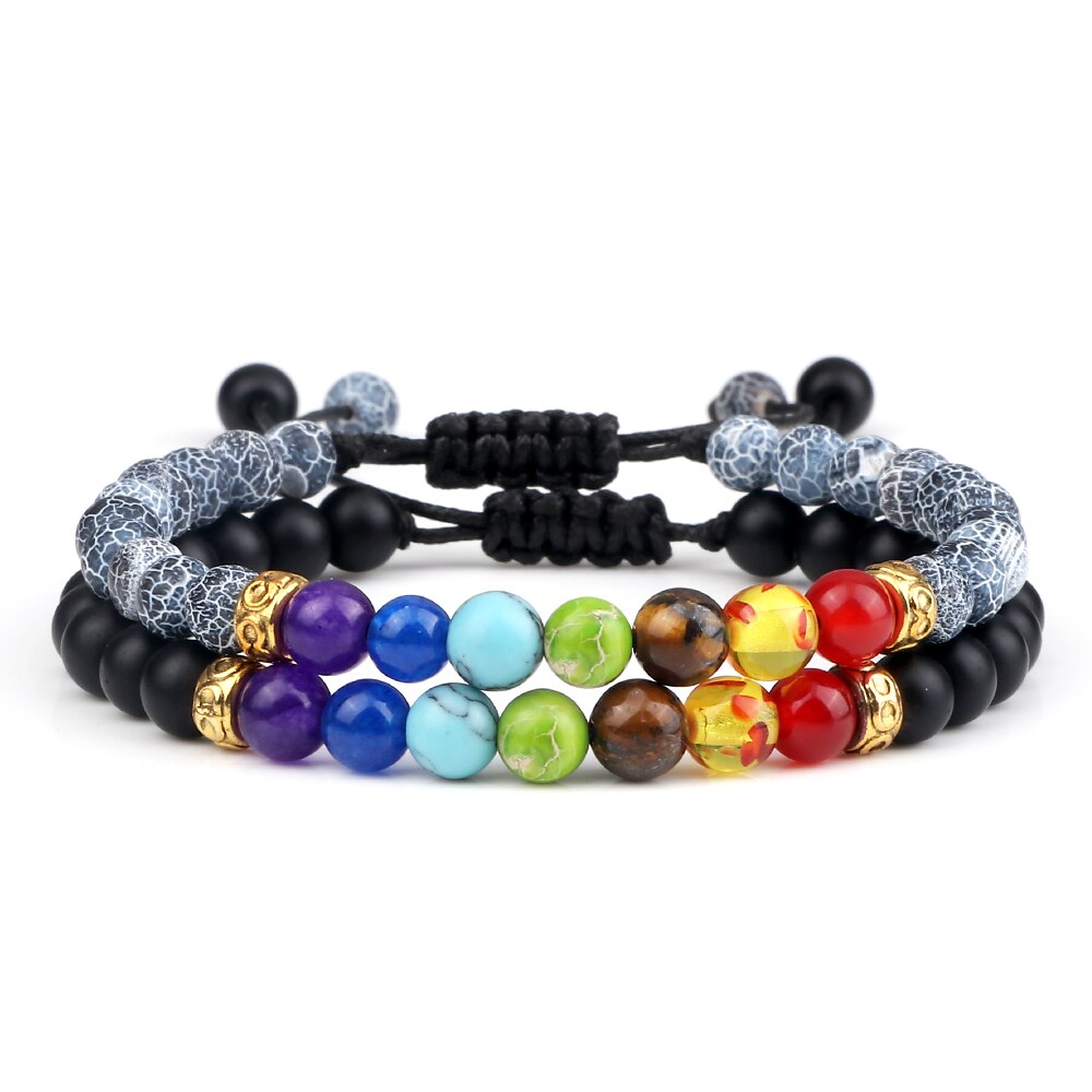 Ensemble De Bracelets 7 Chakras Pour Homme En Perles Branson-Mon Bracelet Homme
