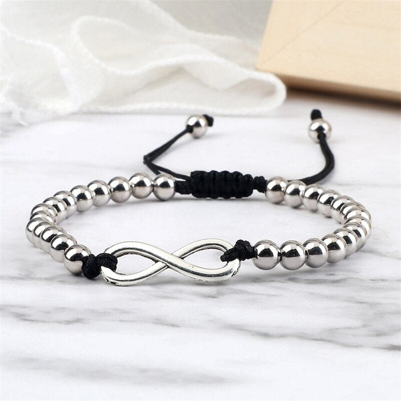 Bracelet Shamballa Argenté Signe Infini Homme-Mon Bracelet Homme