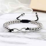 Bracelet Shamballa Argenté Signe Infini Homme-Mon Bracelet Homme