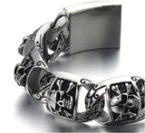 Bracelet Tête de Mort Grosse Chaîne en Acier | Mon Bracelet Homme