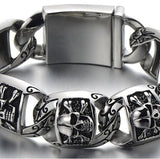 Bracelet Tête de Mort Grosse Chaîne en Acier | Mon Bracelet Homme