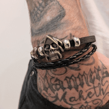 Bracelet Tête de Mort Cordon en Cuir