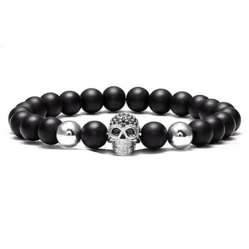 Bracelet Tête De Mort Shamballa en Perles-Mon Bracelet Homme