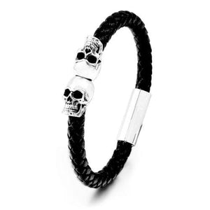 Bracelet Cuir Tête De Mort Homme | Mon Bracelet Homme