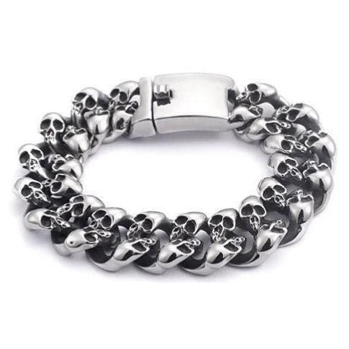 Bracelet Tête de Mort en Acier Inoxydable | Mon Bracelet Homme