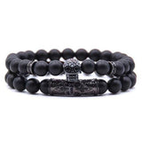 Bracelet Tête De Mort en Onyx-Mon Bracelet Homme