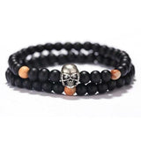 Bracelet Tête De Mort Biker en Perles Homme-Mon Bracelet Homme