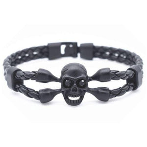Bracelet Tête De Mort Marque En Cuir | Mon Bracelet Homme