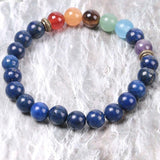 Bracelet 7 Chakras En Pierres Naturelles Lapis Lazuli Pour Homme (Perle) - Mon Bracelet Homme