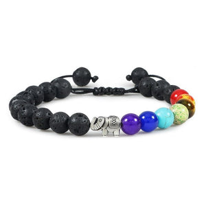 Bracelet 7 Chakras Pour Homme avec Éléphant Porte-Bonheur - Mon Bracelet Homme
