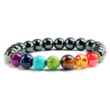 Bracelet 7 Chakras Pour Homme En Hématite