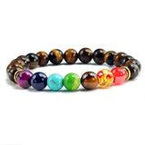 Bracelet 7 Chakras Pour Homme En Oeil de Tigre Mauricio - Mon Bracelet Homme