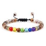 Bracelet 7 Chakras Pour Homme En Perles 6mm