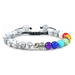Bracelet 7 Chakras Pour Homme en Perles avec Éléphant Porte-Bonheur - Mon Bracelet Homme