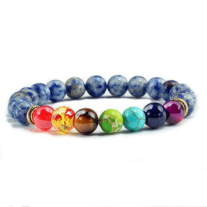 Bracelet 7 Chakras Pour Homme En Perles Bleues Marley - Mon Bracelet Homme