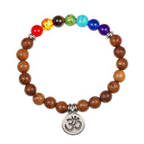 Bracelet 7 Chakras Pour Homme En Perles de Bois Aum Brycen - Mon Bracelet Homme