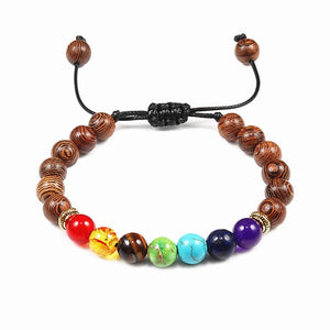 Bracelet 7 Chakras Pour Homme En Perles de Bois Mark - Mon Bracelet Homme