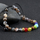 Bracelet 7 Chakras Pour Homme En Perles Gris - Mon Bracelet Homme