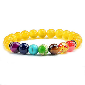 Bracelet 7 Chakras Pour Homme En Perles Jaunes - Mon Bracelet Homme