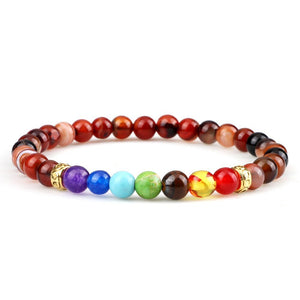 Bracelet 7 Chakras Pour Homme En Perles Marron - Mon Bracelet Homme