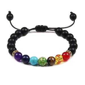Bracelet 7 Chakras Pour Homme En Perles Noires Julio - Mon Bracelet Homme