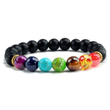 Bracelet 7 Chakras Pour Homme En Perles Noires Kristian